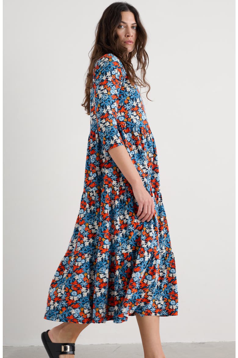 Tiered Organic Cotton Midi Dress