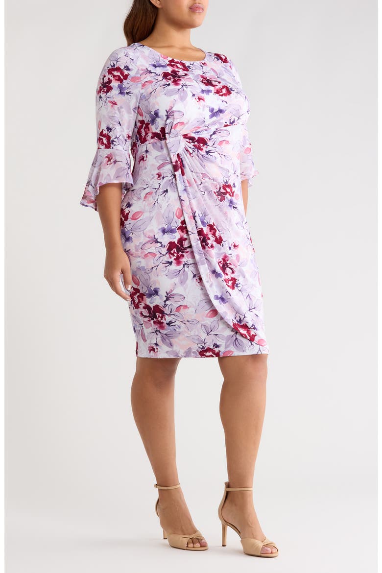 Gathered Long Bell Sleeve Dress