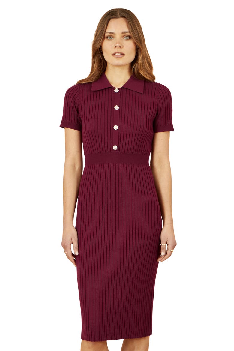 Fitted Rib Knitted Midi Dress