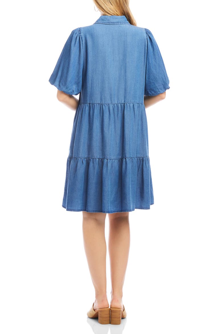 Tiered Denim Shirtdress