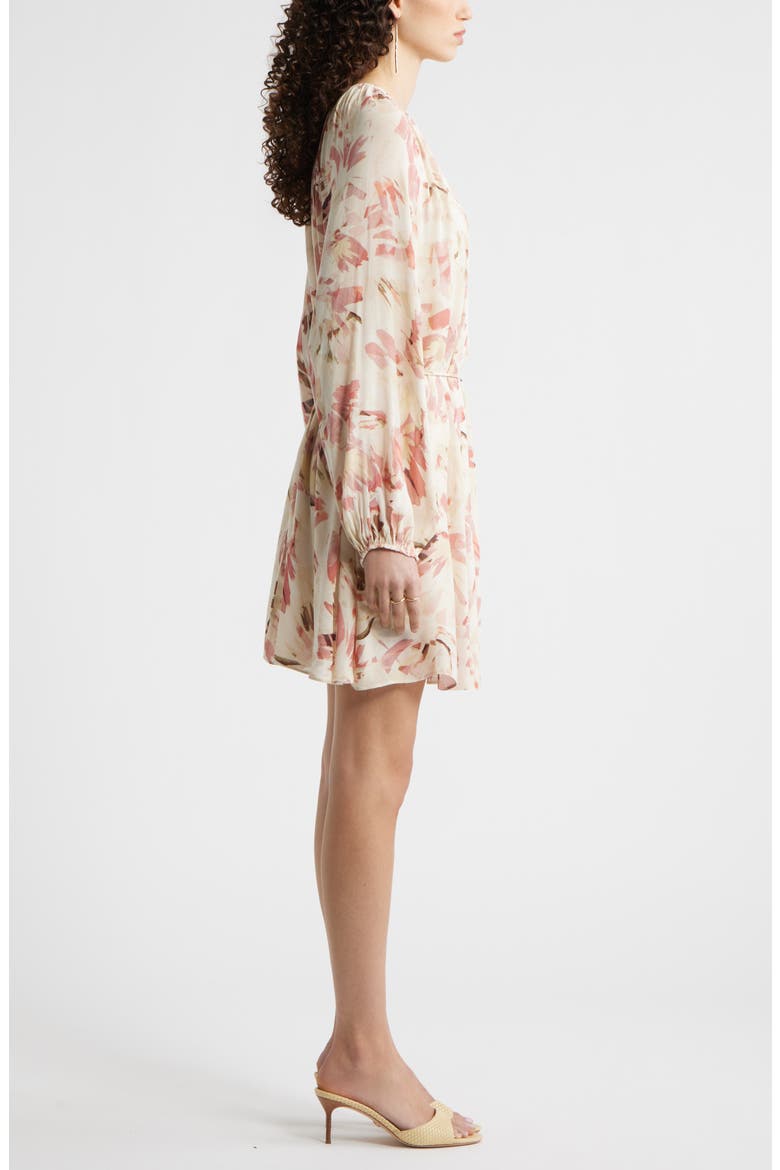 Floral Print Long Sleeve Minidress