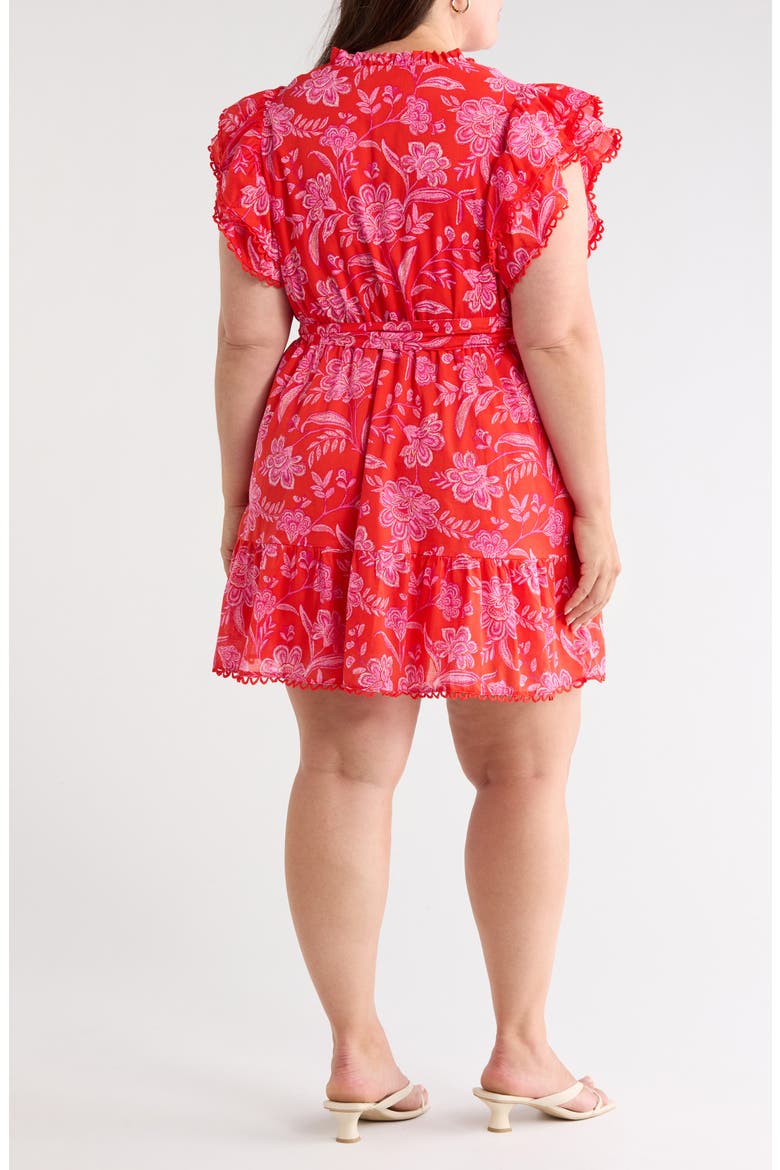 Aria Floral Print Ruffle Minidress