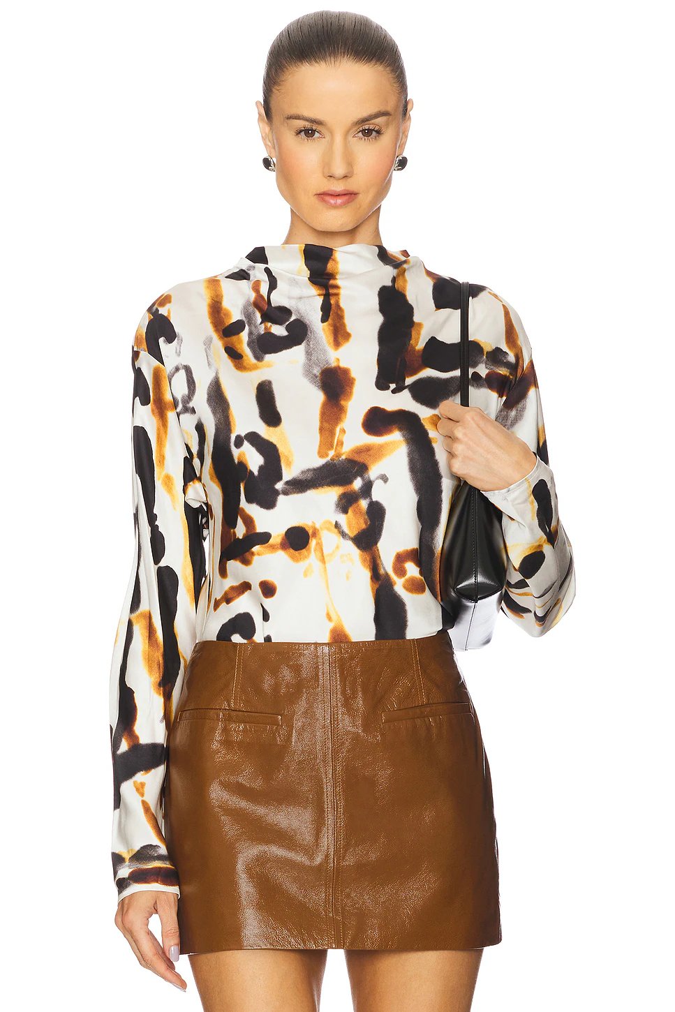 A.L.C. Georgia Top in Black & Camel - Image 5