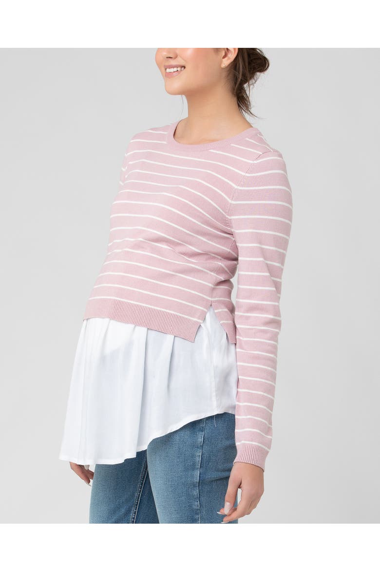 Sia Nursing Knit Dusty Pink / White