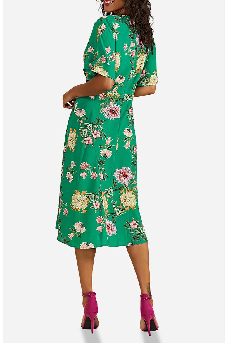 Floral Kimono-Inspired Midi Dress