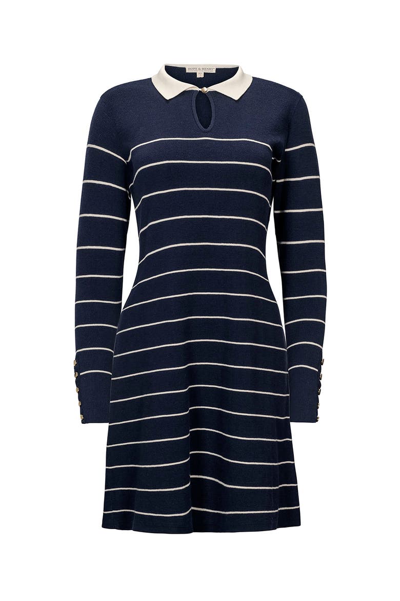 Organic Long Sleeve Collared Sweater Dress