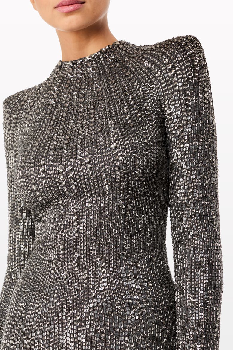 Rory Embellished Mock-Neck Maxi Dress