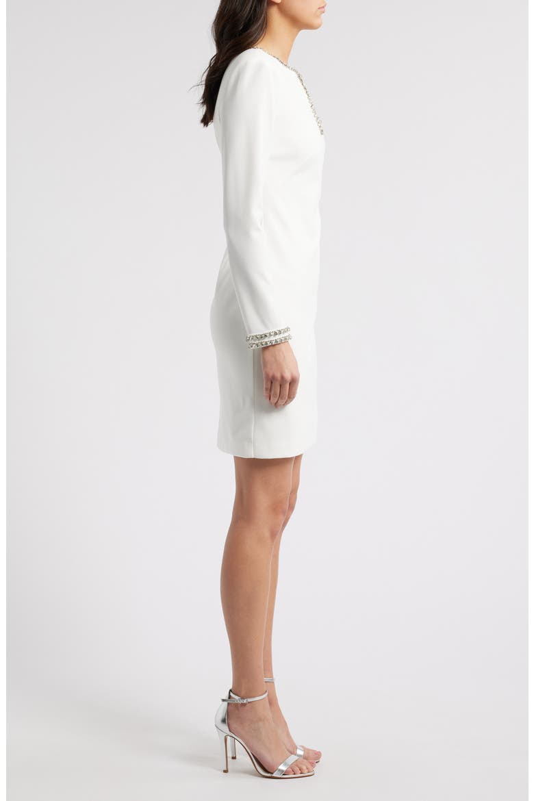 Embellished Long Sleeve Cocktail Dress