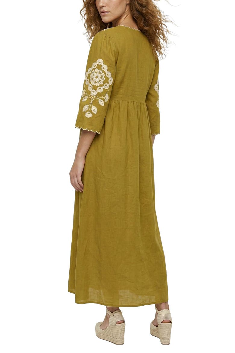 Arianna V-Neck Embroidered Maxi Dress