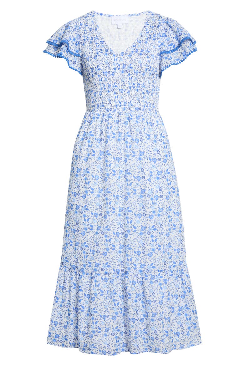 Maisie Floral Print Tiered Midi Dress