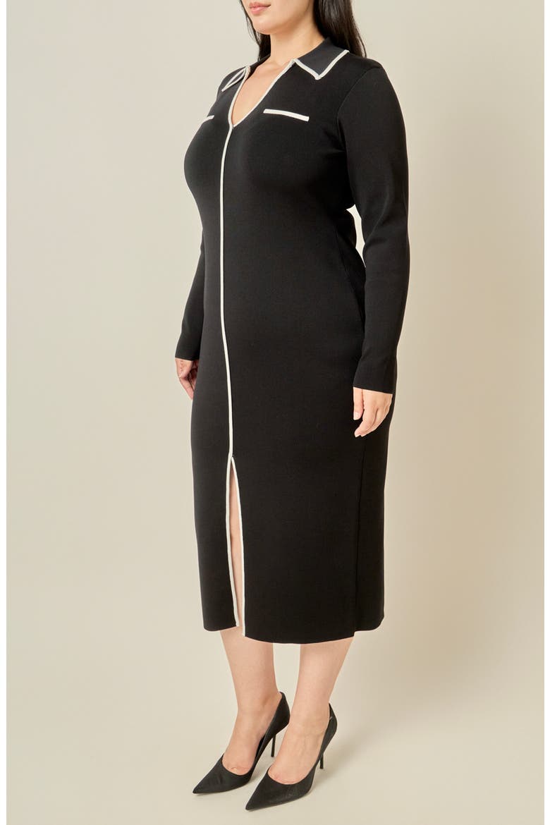 Piped Midi Dress