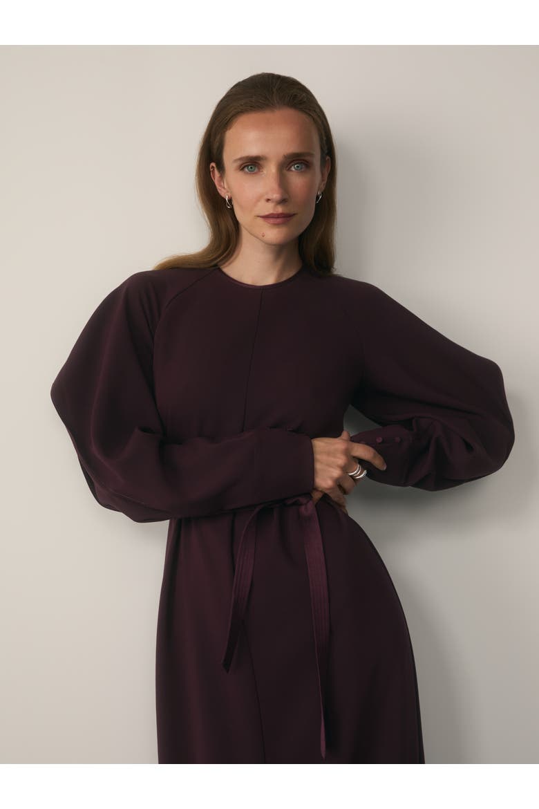 Asti Long Sleeve Midi Crepe Dress