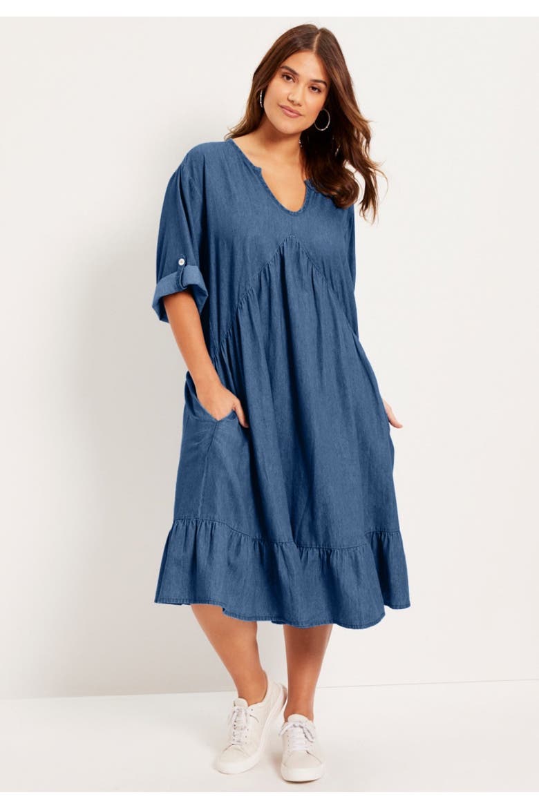 Ruffled Denim Dress
