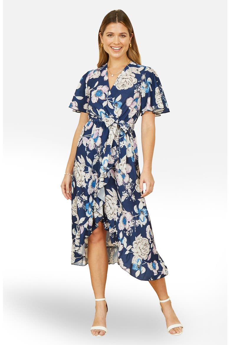 Floral Midi Wrap Dress