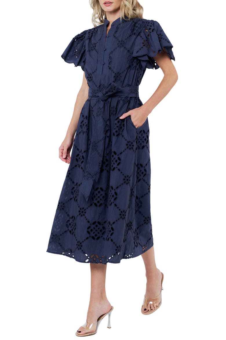 Willa Eyelet Lace Midi Shirtdress
