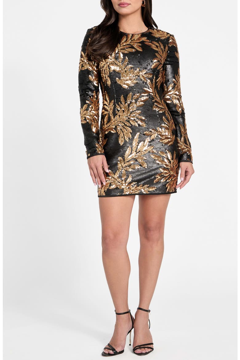 Daisy Sequin Long Sleeve Minidress