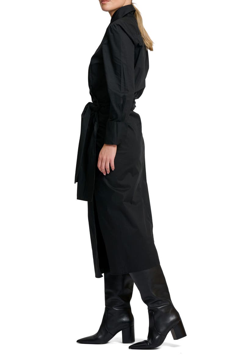 Talita Wrap Tie Waist Midi Shirt Dress