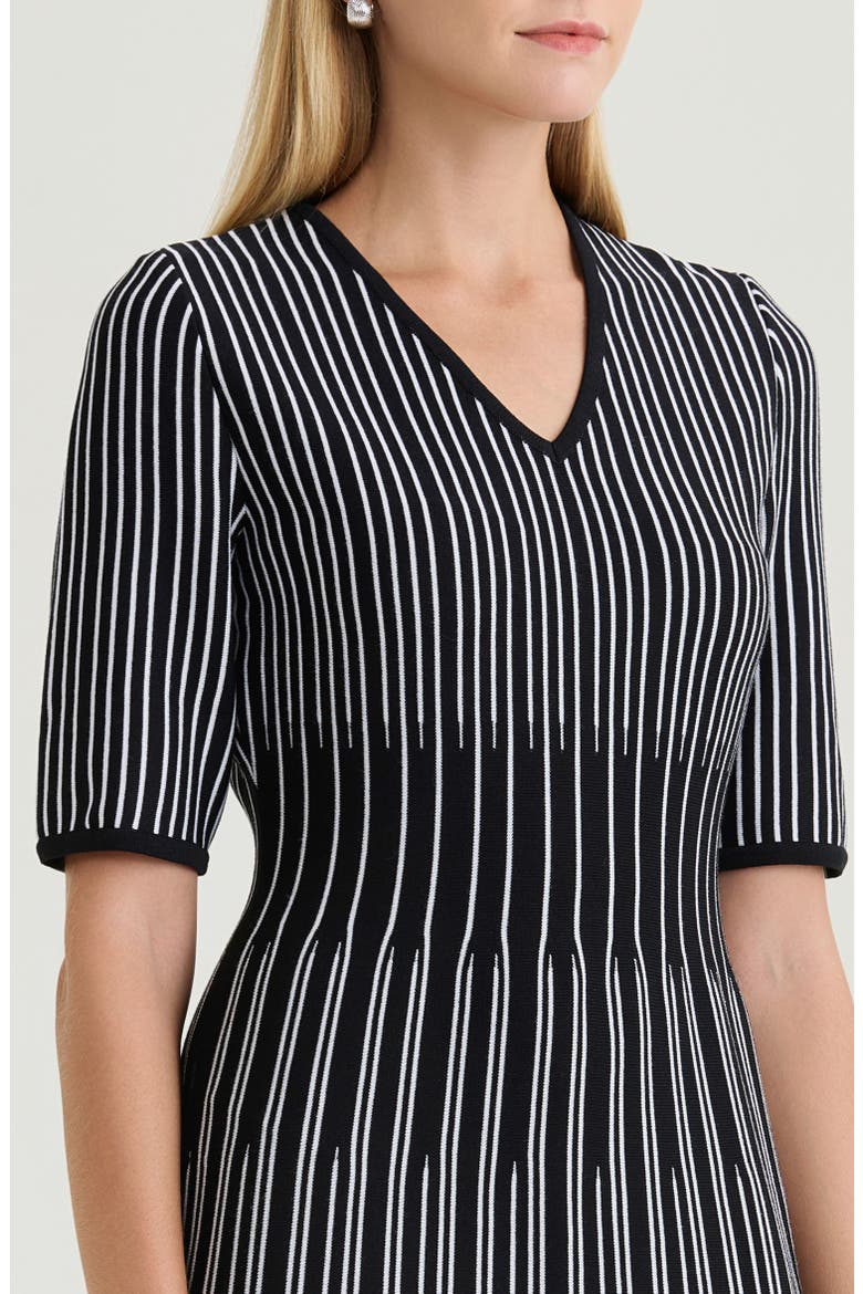 Fit-N-Flare Linear Soft Knit Midi Dress