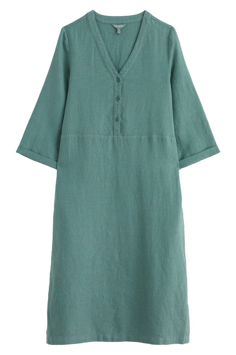 Dew Drop Long Sleeve Linen Midi Dress