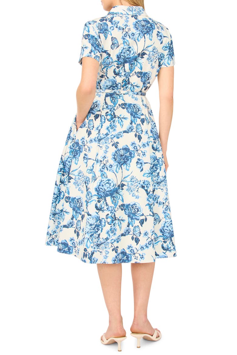 Rory Floral Short Sleeve Cotton Midi Shirtdress