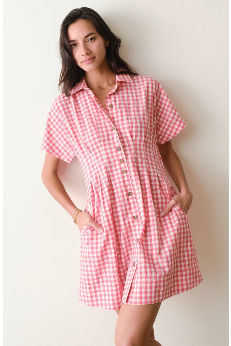 Nova Pima Cotton Gingham Mini Shirtdress