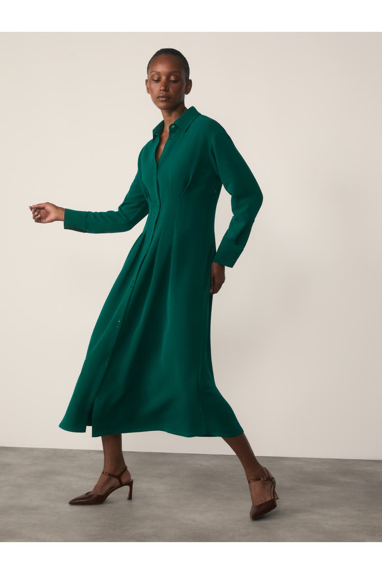 Amara Long Sleeve Collared Shirt Dress