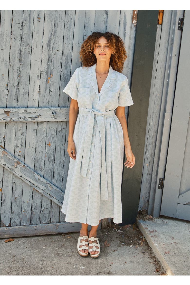 Sabine Button Front Collared Midi Dress