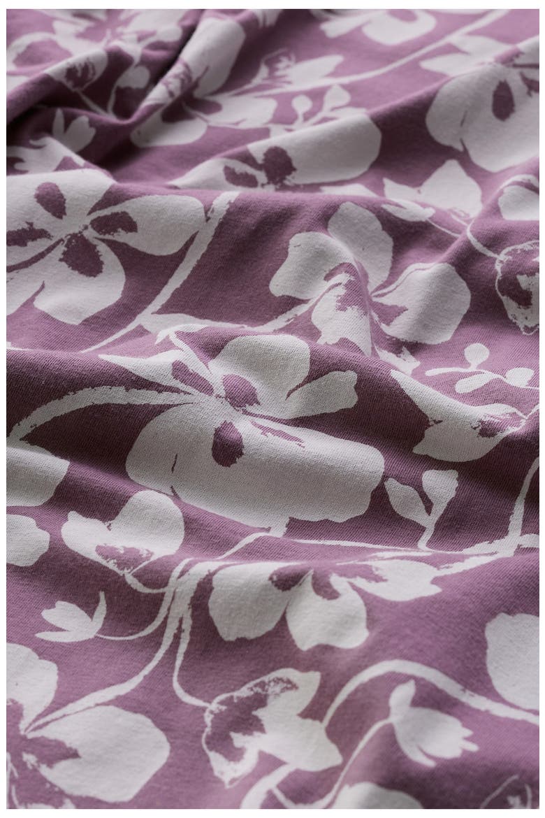 Pier View Floral Print Flare Stretch Organic Cotton Dress