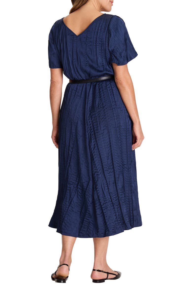 Bella Belted Crushed Satin Midi Dress