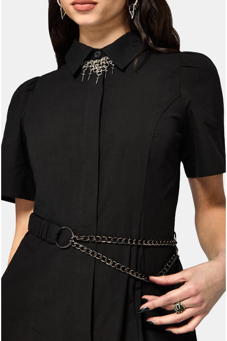 Phonoi Chain Belted Button Midaxi Dress