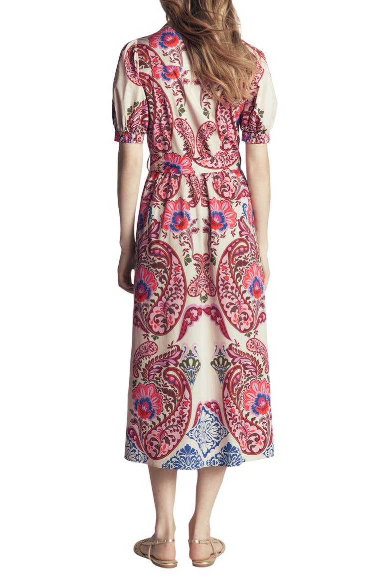 Paisley Belted Midi Dress
