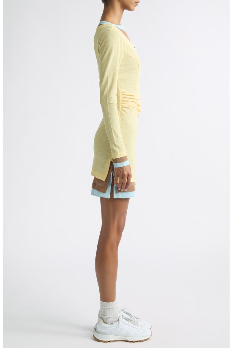Lyna Long Sleeve Contrast Layered Minidress
