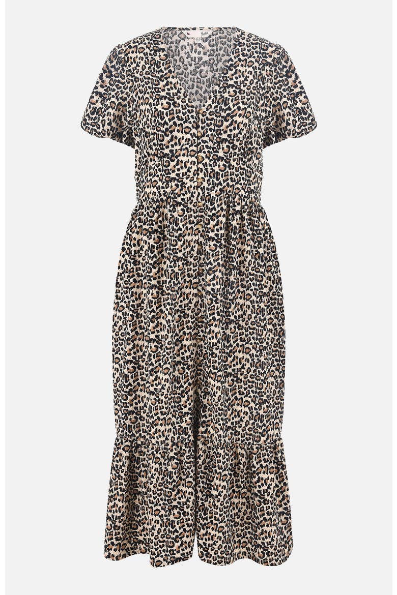 Pleated Button Through Midi Dress