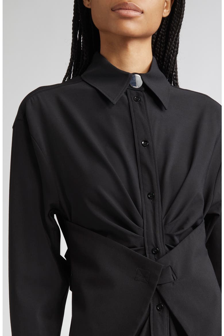Pirania Ruched Long Sleeve Midi Shirtdress