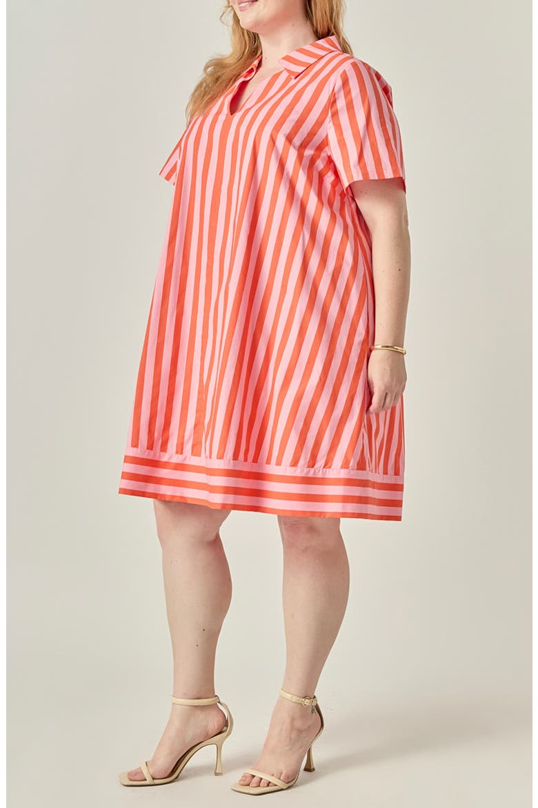 Striped Jacquard Shirt Dress