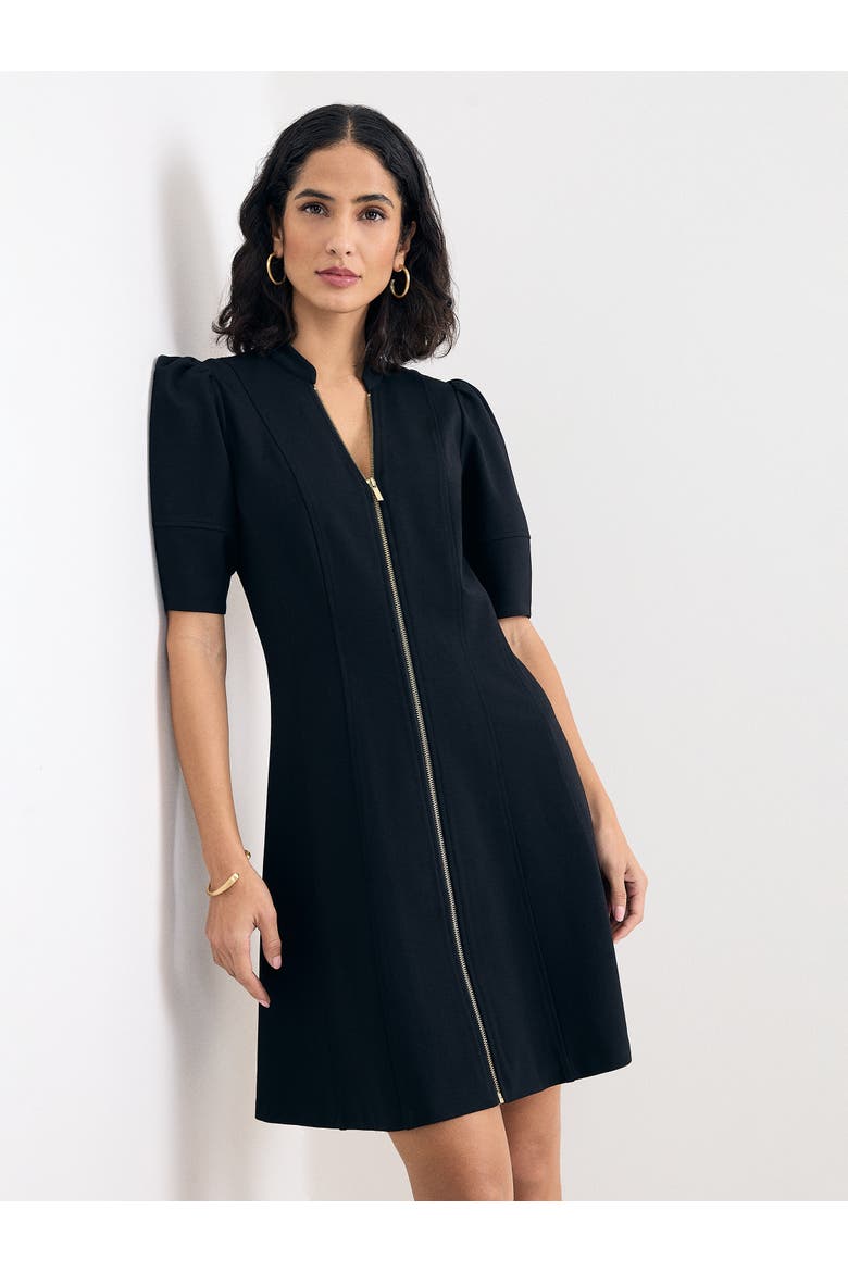 Alima Ponte Zip A-Line Dress