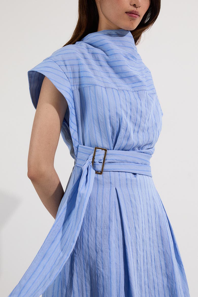 Belted Woven Midi Shirt Dress