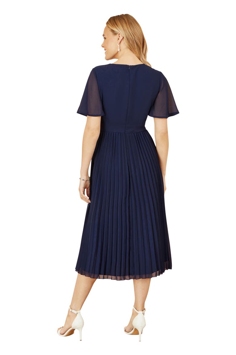 Sequin Embellished Pleated Midi Dress