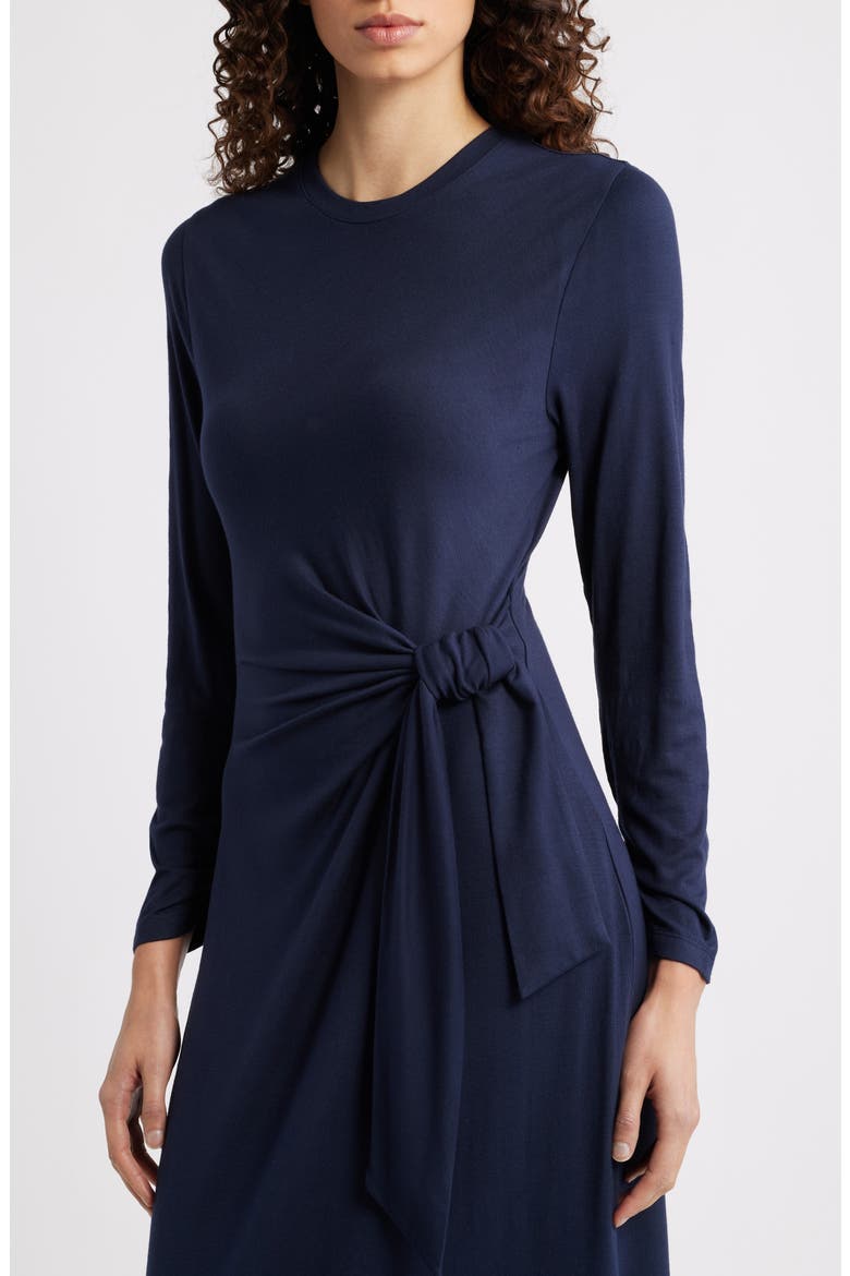 Erlot Side Tie Long Sleeve Midi Dress