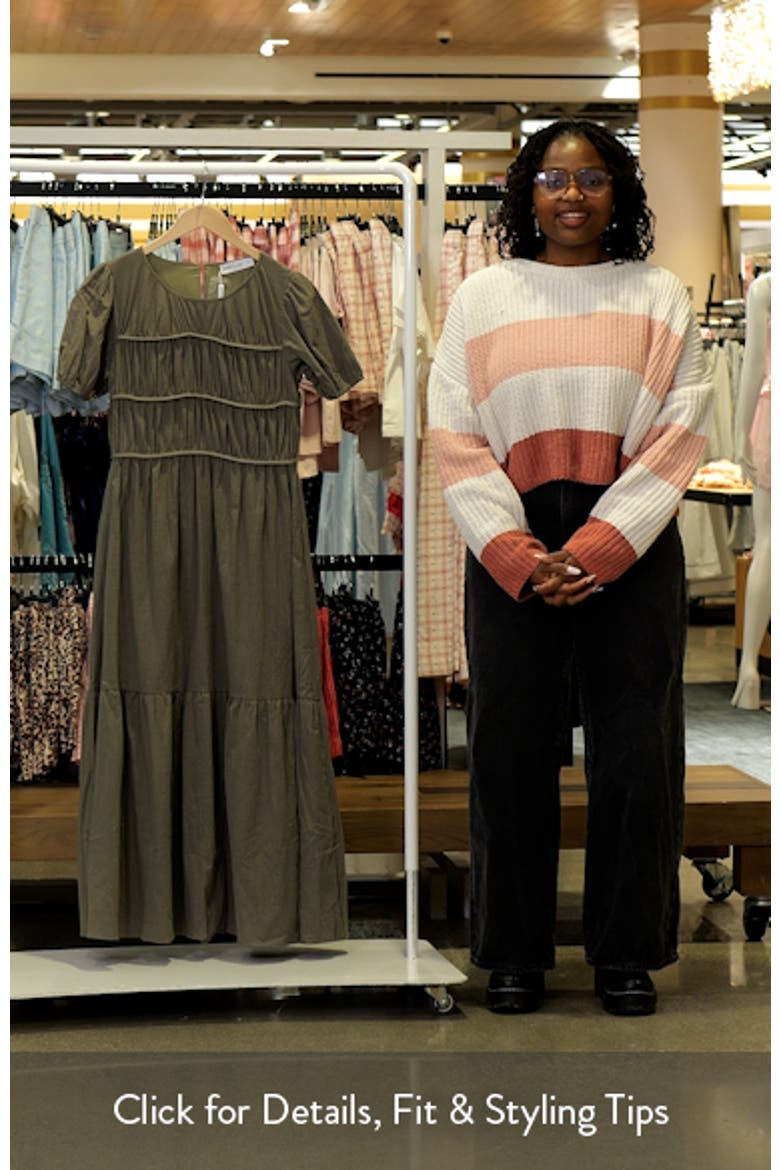 Deloria Shirred Ruffle Maxi Dress