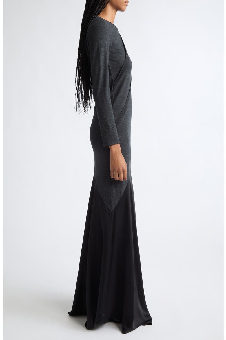 Agathe Long Sleeve Wool & Silk Maxi Dress