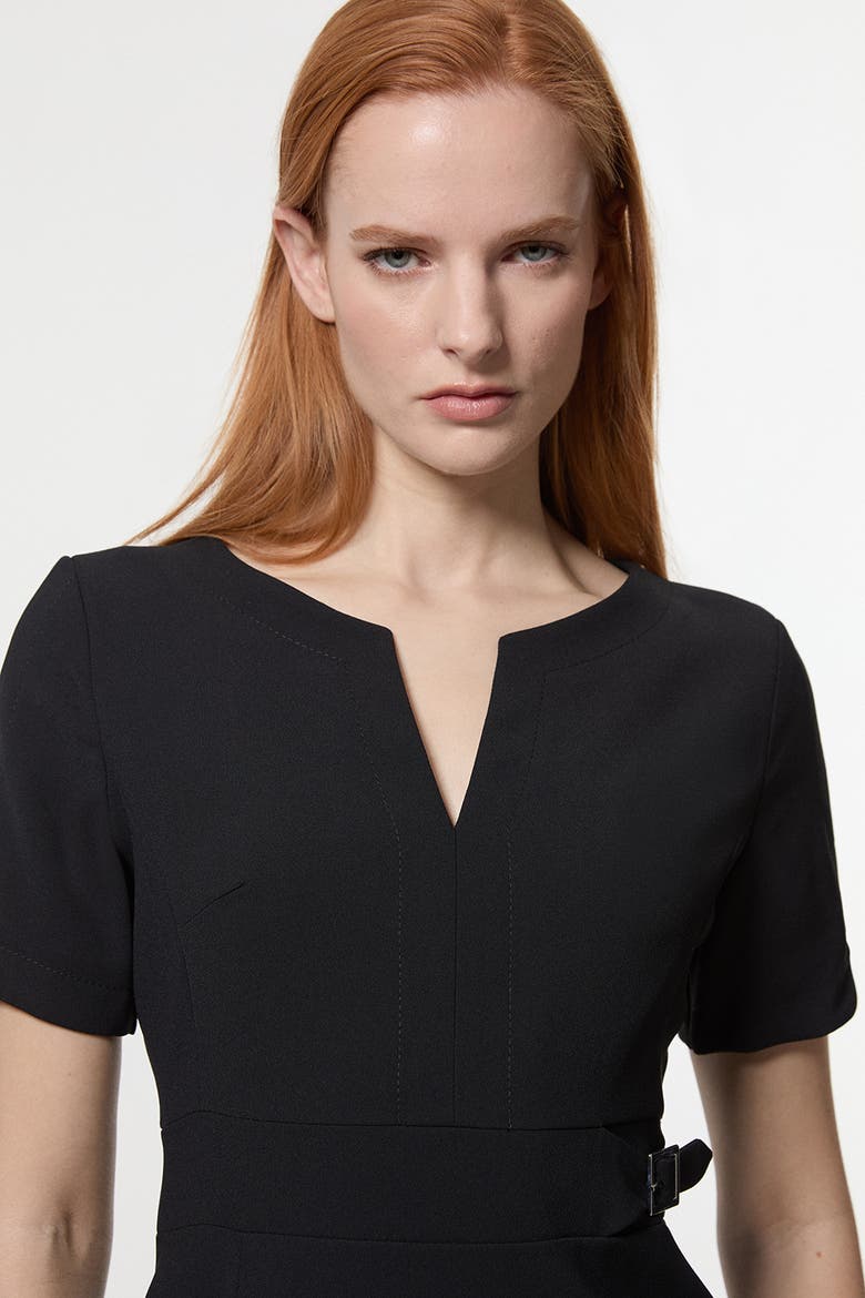 Military Pleat Mini Dress