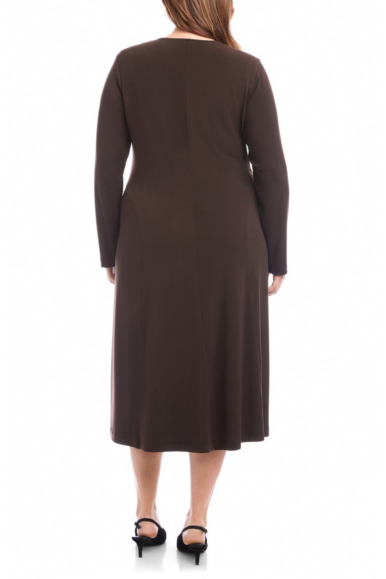 Kate Long Sleeve Travel Jersey Midi Dress
