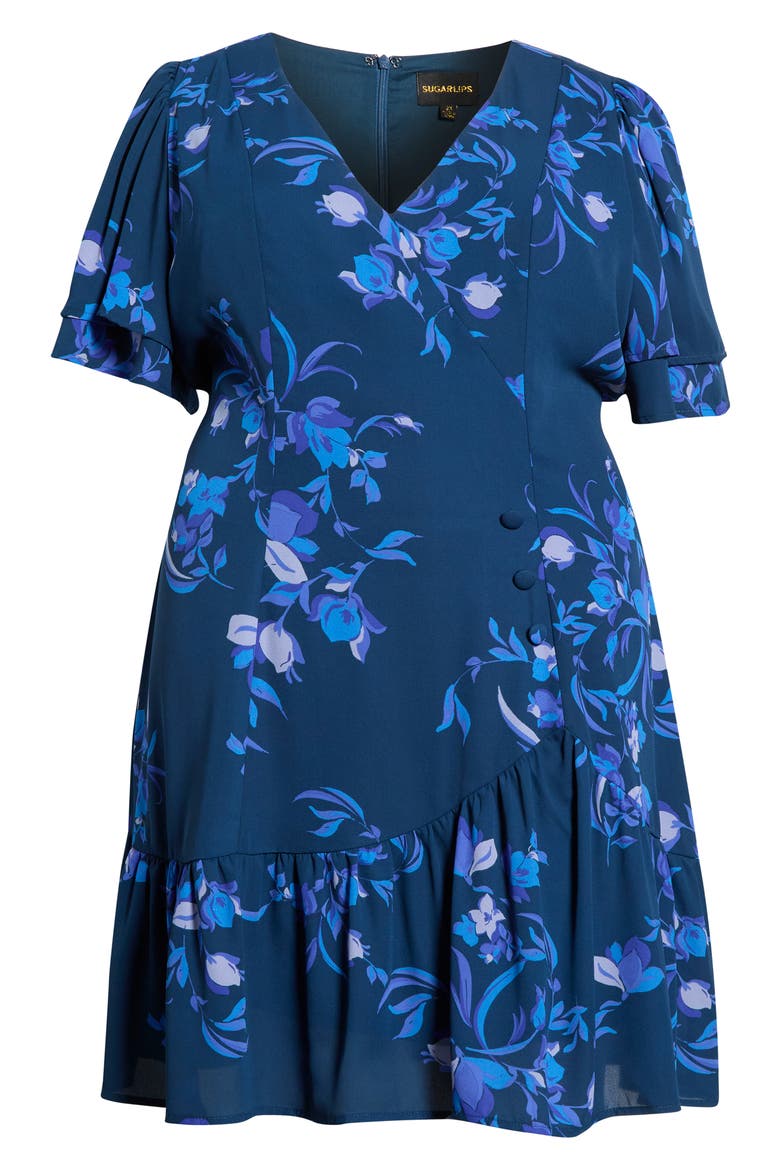 Niva Floral Print Faux Wrap Dress