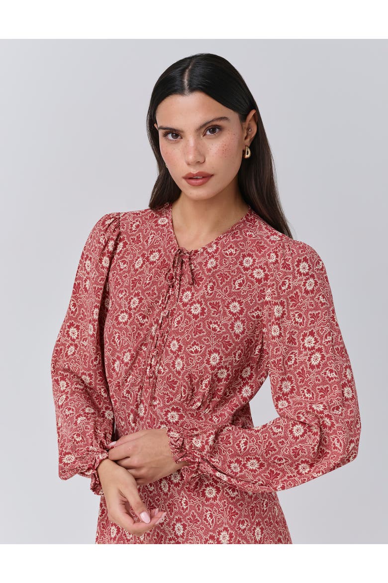 Stella Floral Crepe Tie Front Midi Dress