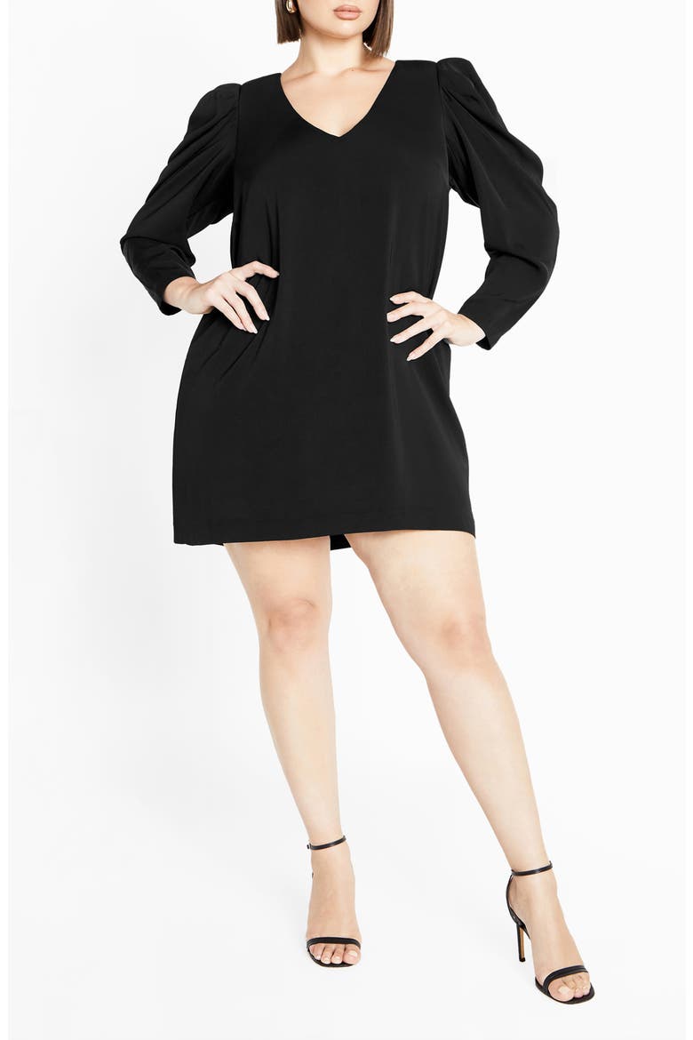 Drew Puff Shoulder Long Sleeve Dress