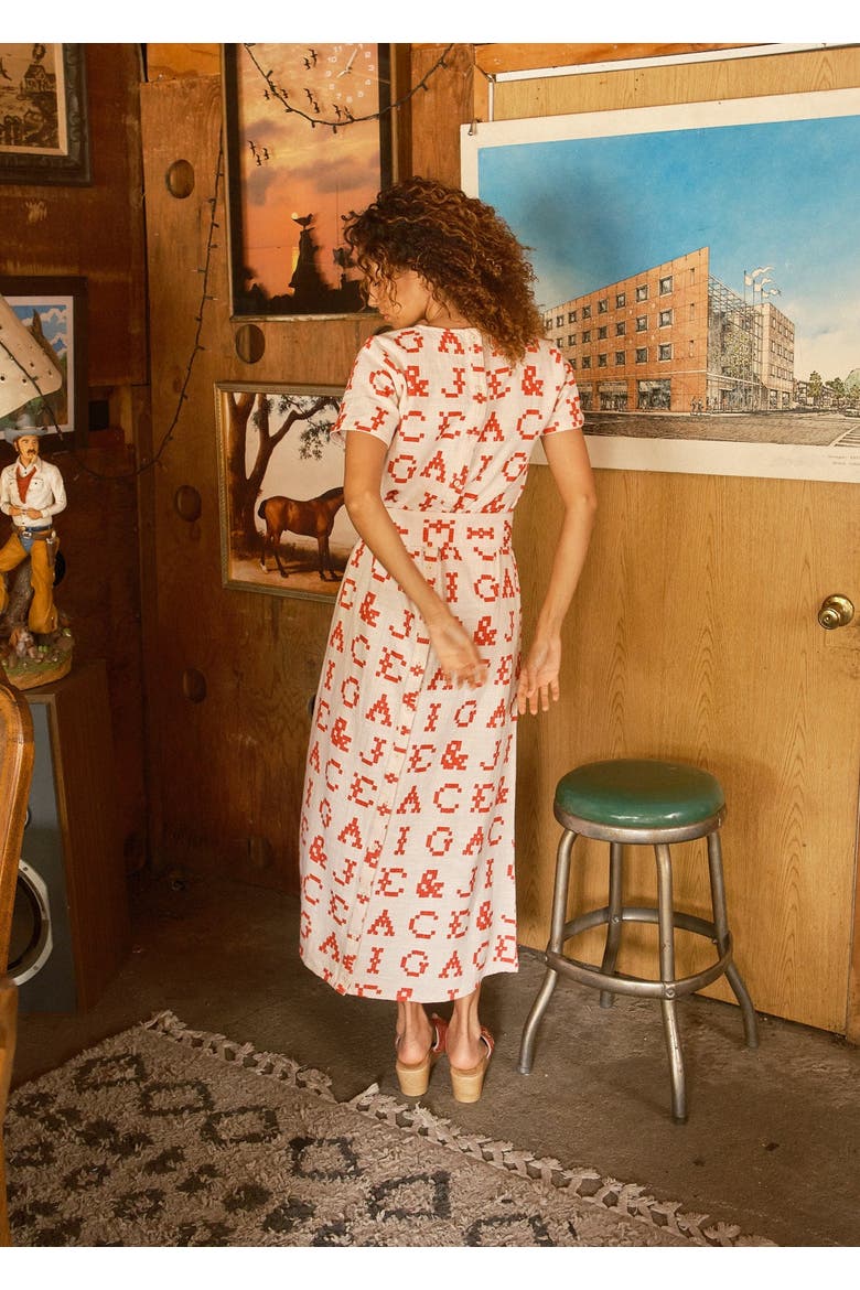 Mette Button Back Belted A-line Maxi Dress