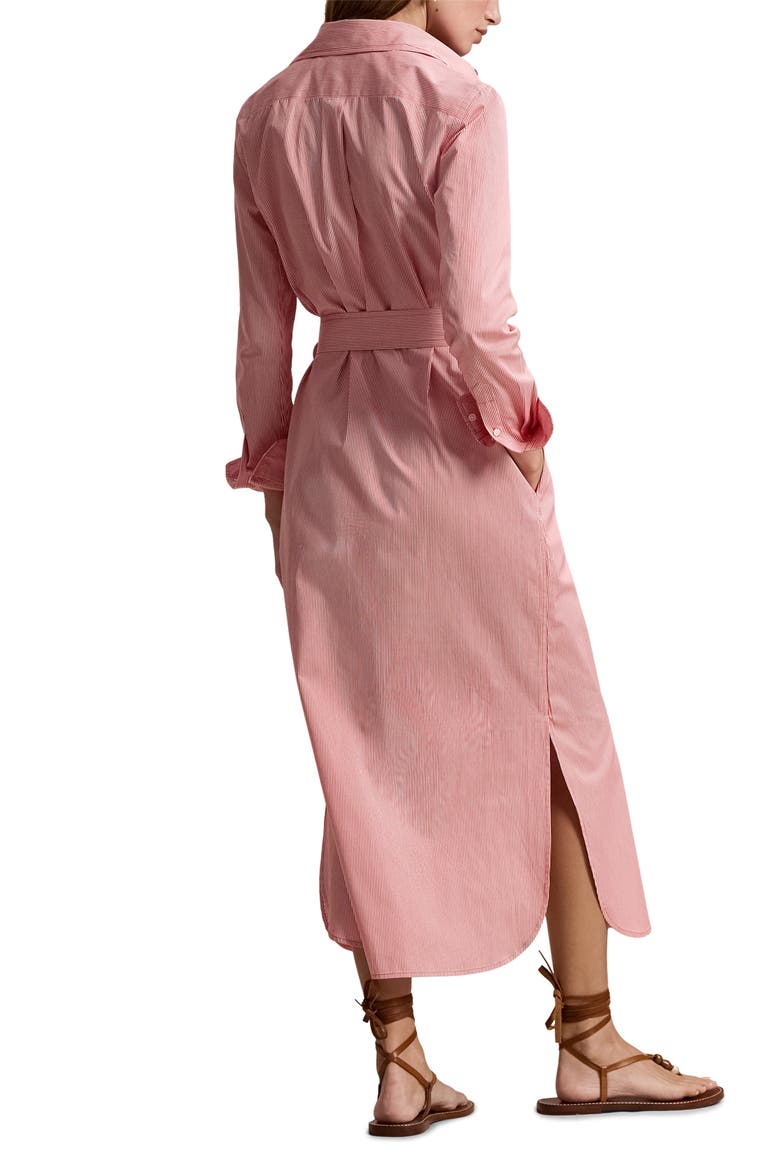 Tie Waist Long Sleeve Maxi Shirtdress
