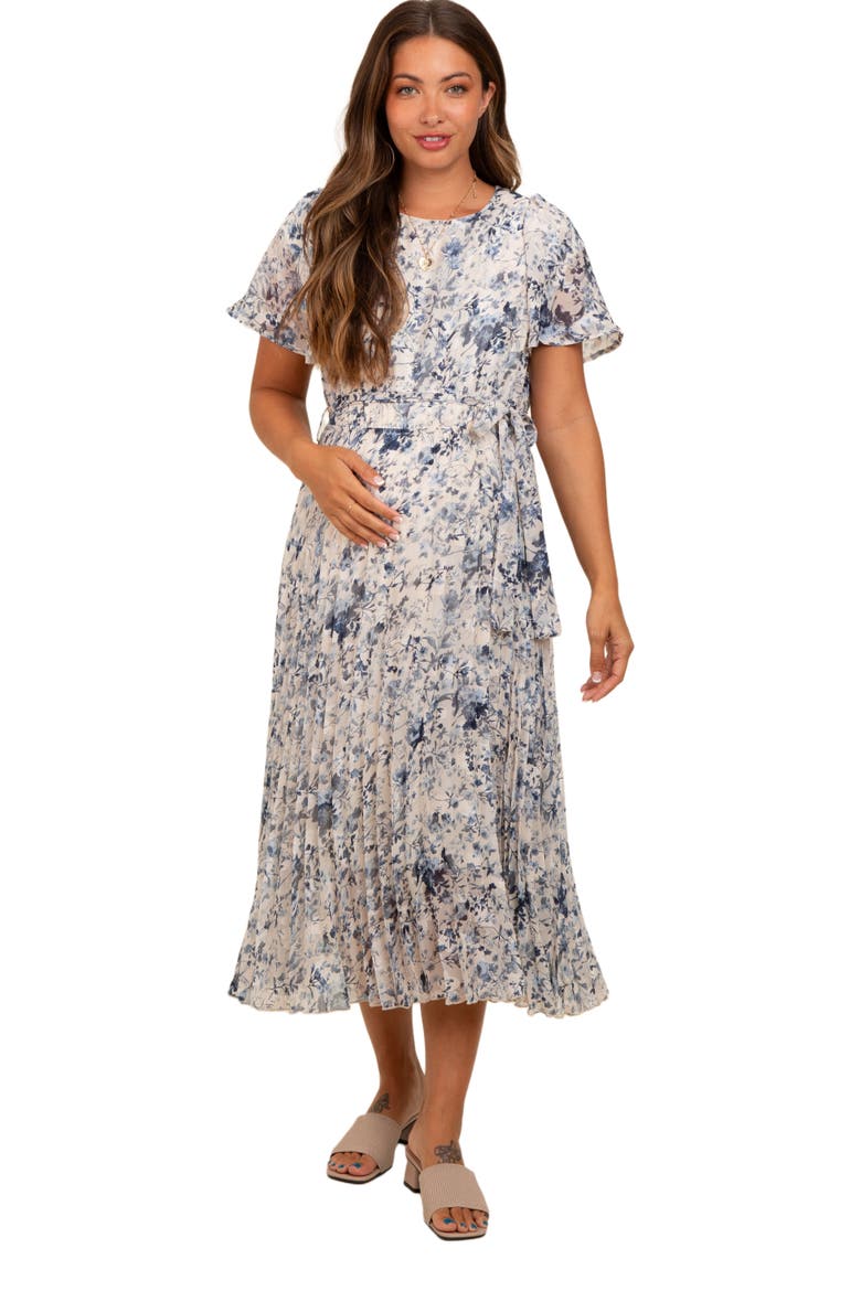 Floral Pleated Midi Dress