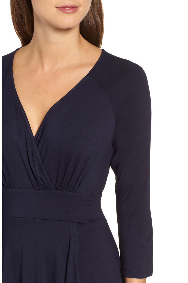 Faux Wrap Drape Dress